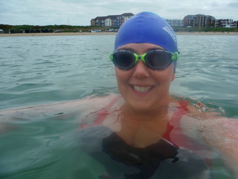 Deborah Herridge during an Open Water Swim in the Solent