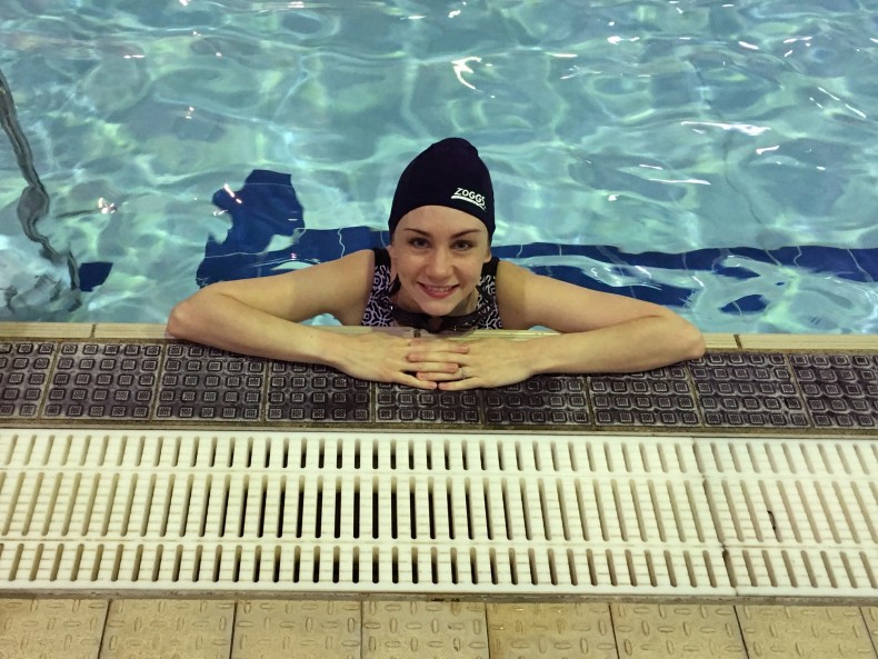 Lillian during her swim lesson
