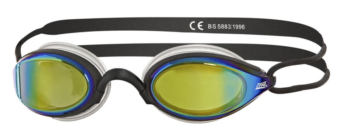 Zoggs Podium Mirror Adult Swimming Goggles UV Anti-fog Black/Black/Mirror 