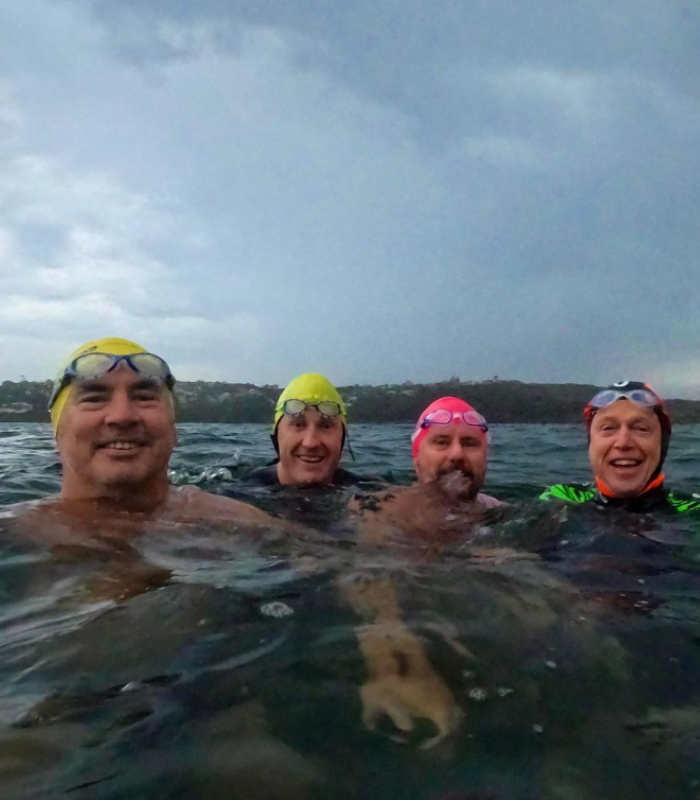 Marty Filipowski swimming with friends 