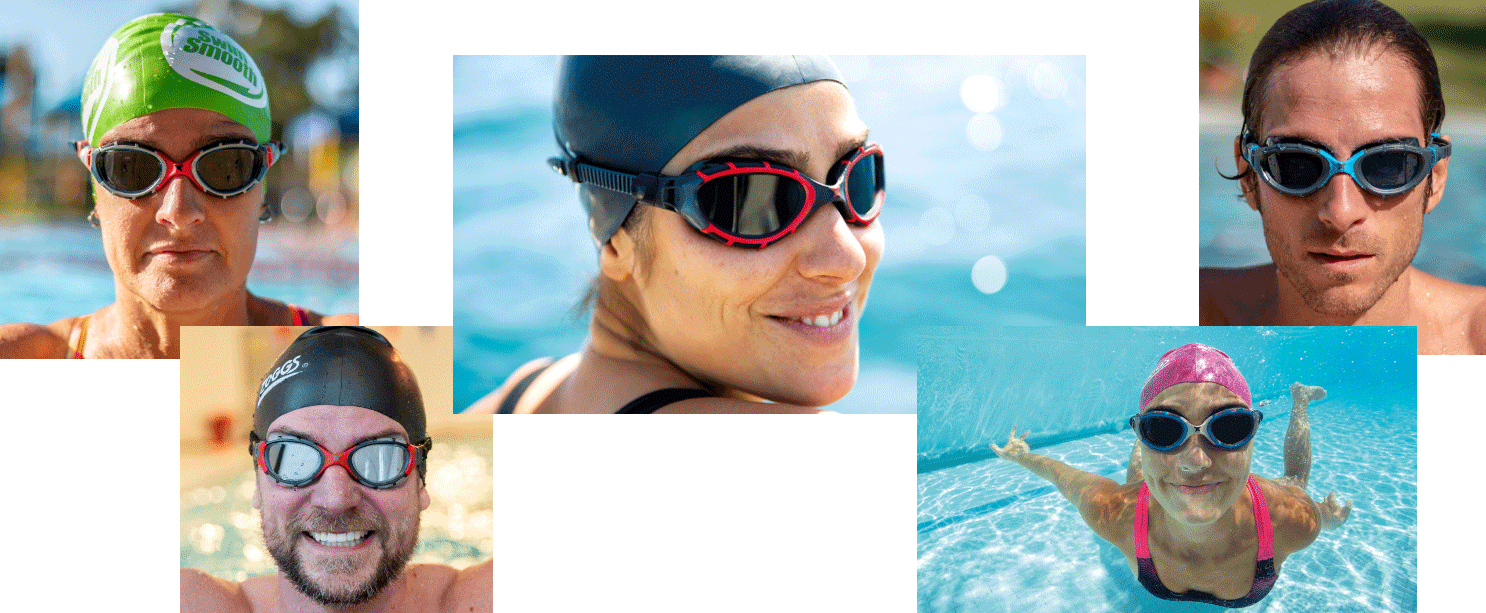 Swimmers wearing Predator Goggles